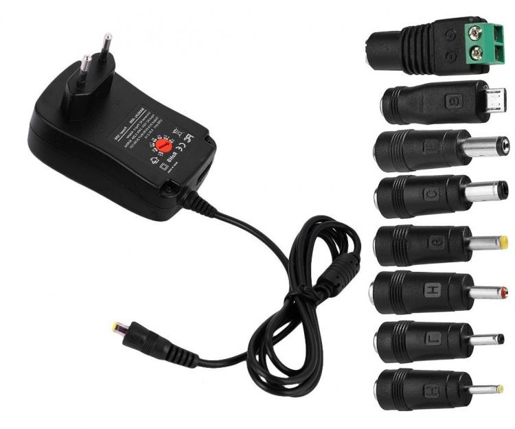 ALIMENTATORE UNIVERSALE CARICABATTERIE PC NOTEBOOK 30W 3v-4.5v-6v-7.5v-9-12v USB