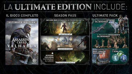 ASSASSIN'S CREED VALHALLA ULTIMATE EDITION PS4 GIOCO PLAYSTATION 4 EU ITALIANO