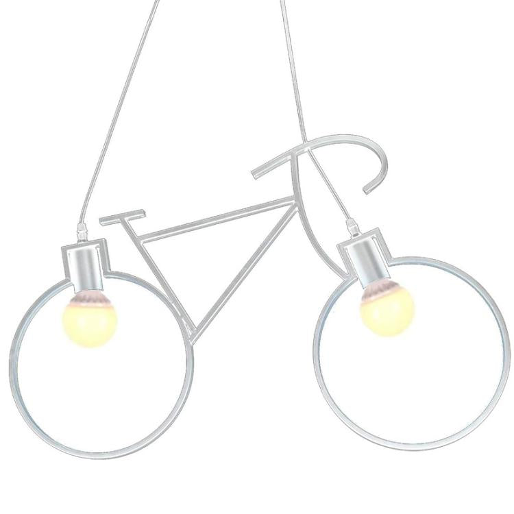 Lampadario A Sospensione A Forma Di Bicicletta In Metallo Bianco 2 Attacchi E27