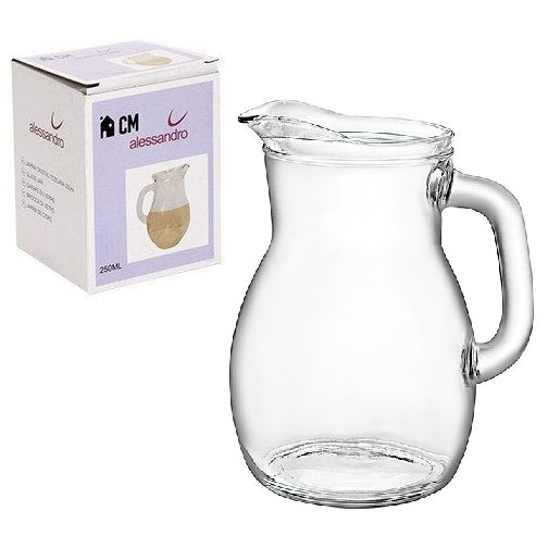 BROCCA IN VETRO DA 0.25 LITRI CARAFFA 250ML ACQUA VINO SUCCO RISTORANTE HOTEL