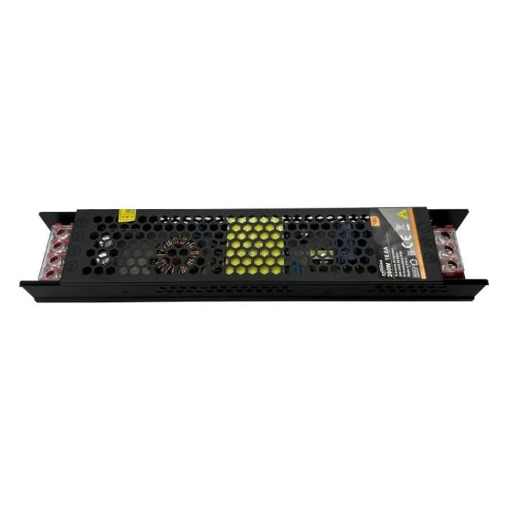 ALIMENTATORE SLIM STABILIZZATO 12V 200W TRASFORMATORE 25MHA PER TELECAMERE E LED