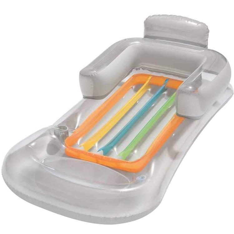 BESTWAY POLTRONA GONFIABILE MATERASSINO PISCINA MARE PORTABICCHIERE BLU O GRIGIO