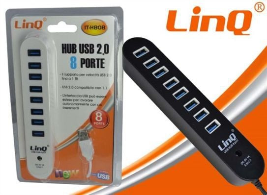 Ciabatta Hub Usb 8 Porte 1tb Multipresa Pendrive Pc Stazione Ricarica Smartphone