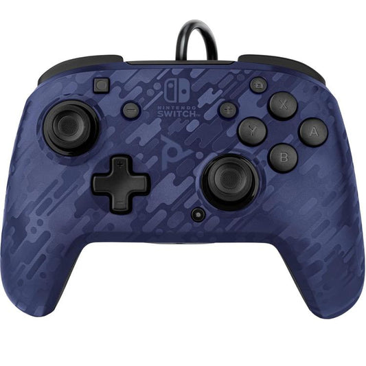 Pdp Controller Wired Nintendo Switch Con Cavo Cablato Faceoff Deluxe+ Audio Blue