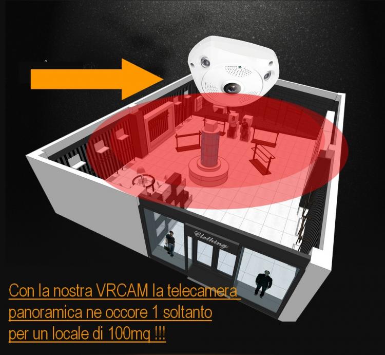 Telecamera Ip Panoramica 360 Gradi Notturna P2P Videocamera Sorveglianza Hd Vr