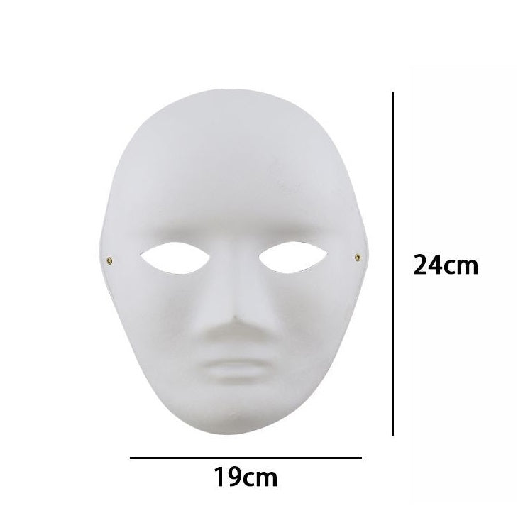 Maschera Bianca Viso Intero In Carta Per Dipengere Carnevale Teatrale Uomo Donna