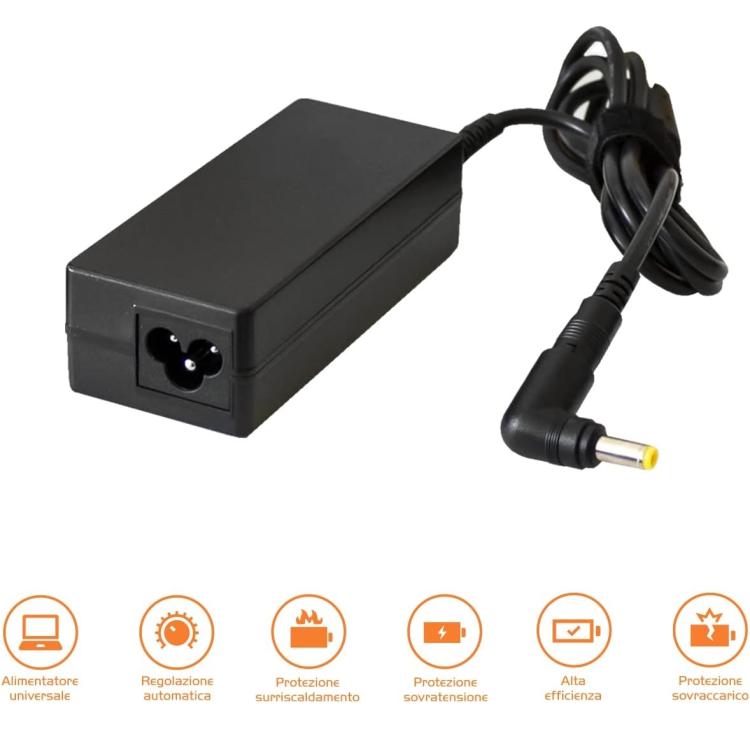 Techmade Alimentatore Universale Notebook 65W 65 Watt 8 Tips Laptop Computer Pc