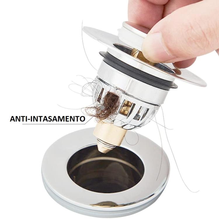 Tappo Di Scarico Pop Up Lavandino Bagno Bidet Universale Vasca Lavabo 26-42Mm