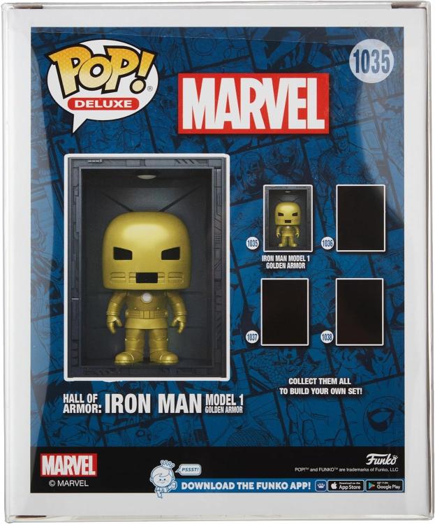 Funko Pop! Deluxe - Marvel Hall Of Armor: Iron Man Model 1 Golden (1035) Figure
