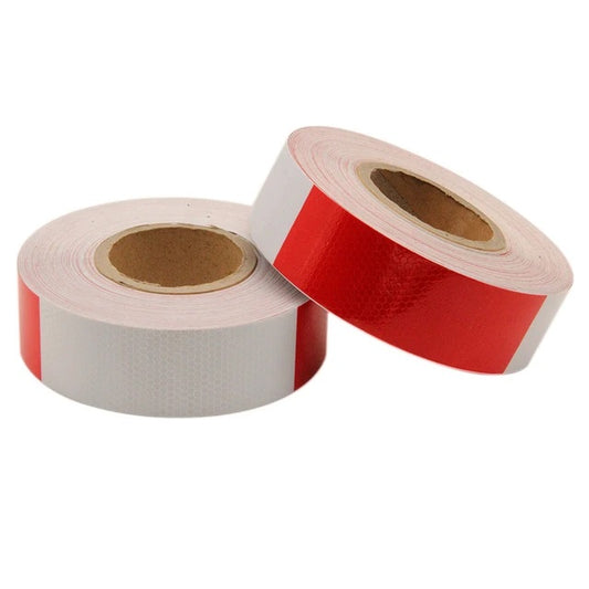 Nastro Adesivo Riflettente Catarifrangente Riflette Camion Auto 25M Bianco Rosso