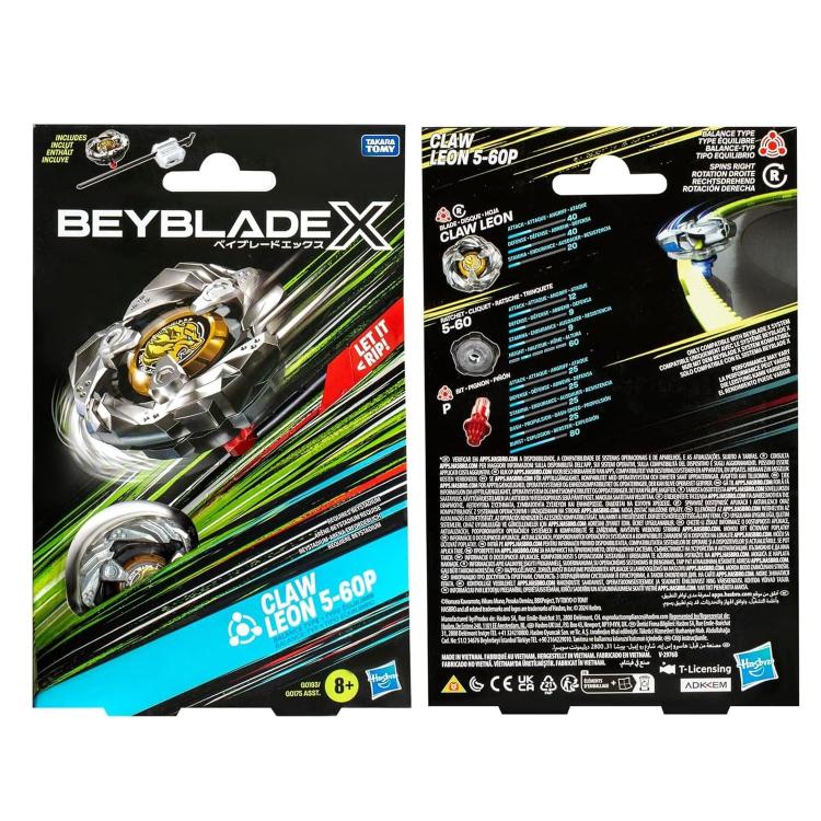 Hasbro - Beyblade X - Starter Pack Top (Claw Leon 5-60P) 1 Trottola Bey (G0193)