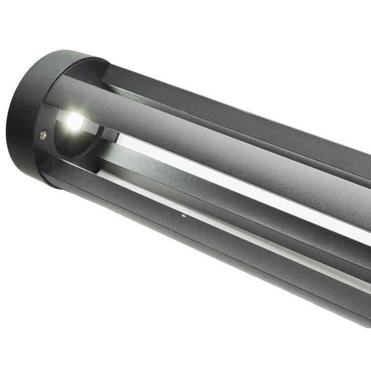 Lampione Giardino Lampada 12W Led Per Esterno Nero Lampioncino Luce Calda Es28