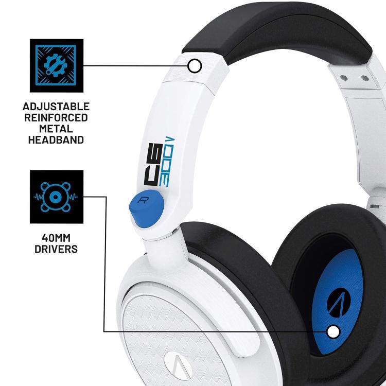Stealth C6 300 V Cuffie Gaming Con Microfono Staccabile White Per Ps5/Ps4 Xbox