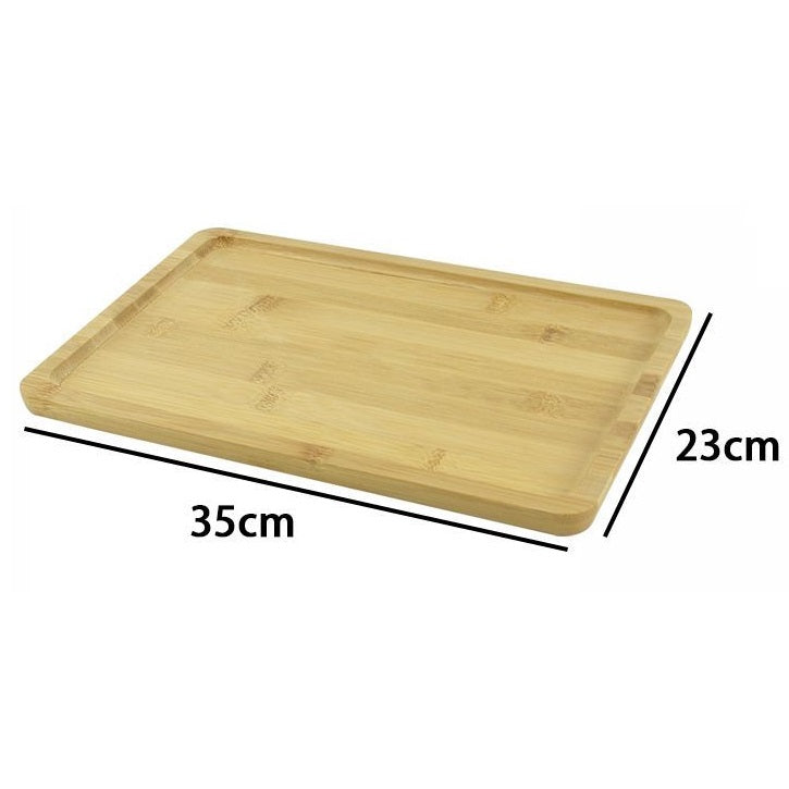 Vassoio Da Portata In Legno Bambù Per Colazione A Letto Caffe Tagliere 23X35Cm