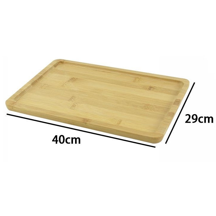 Vassoio Da Portata In Legno Bambù Per Colazione A Letto Caffe Tagliere 29X40Cm
