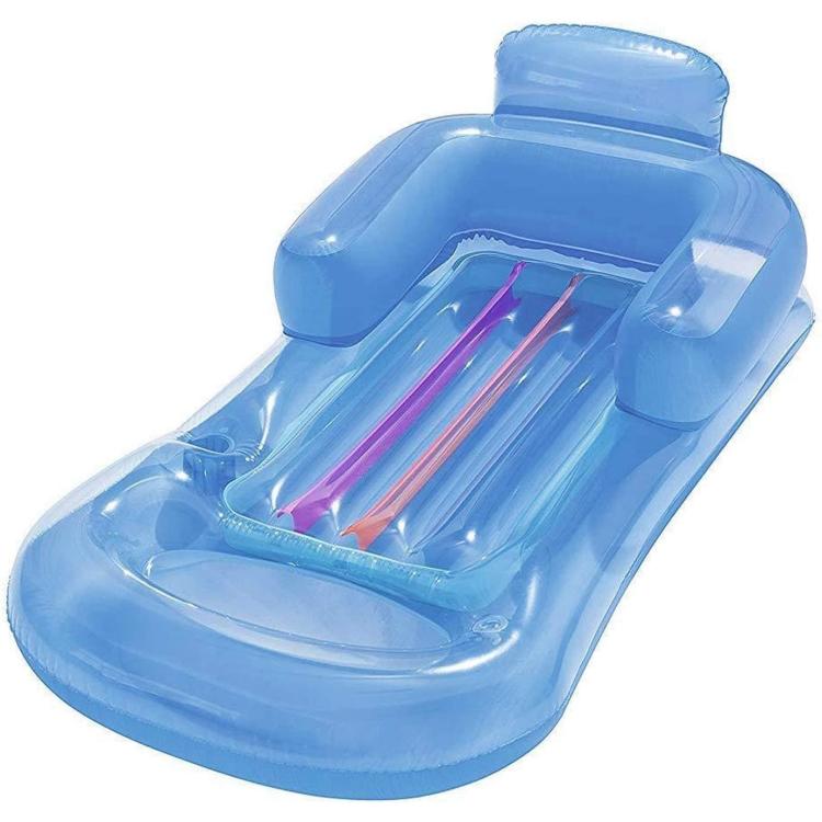 BESTWAY POLTRONA GONFIABILE MATERASSINO PISCINA MARE PORTABICCHIERE BLU O GRIGIO