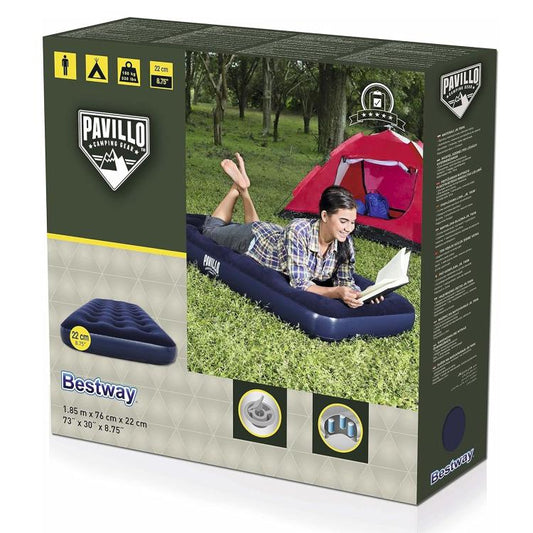 BESTWAY MATERASSINO SINGOLO MATERASSO GONFIABILE SOFT CAMPEGGIO MARE 185x76x22cm