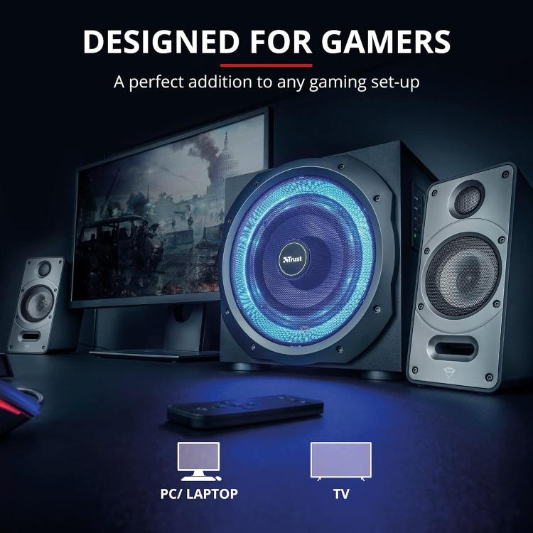 Trust Torro Gxt 688 Set Altoparlanti 2.1 Gaming Subwoofer Illuminato Telecomando