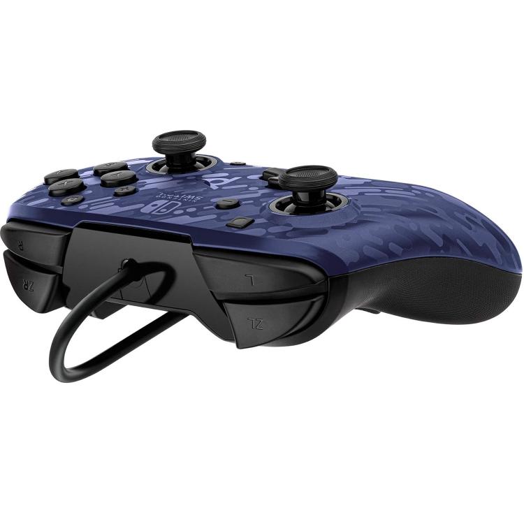 Pdp Controller Wired Nintendo Switch Con Cavo Cablato Faceoff Deluxe+ Audio Blue