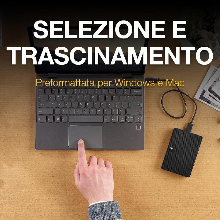 Seagate Expansion Hard Disk Esterno 2Tb Hdd 2.5" Usb 3.0 Per Pc Mac Notebook Ps5