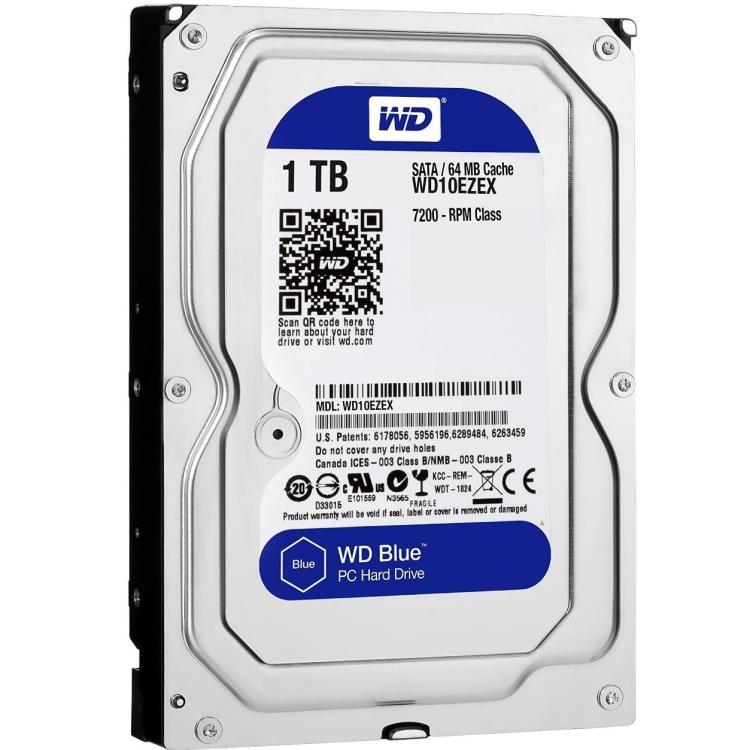 Western Digital Hard Disk Interno 1Tb 3.5" Wd10Ezex Sata Blue 7200R Computer Pc