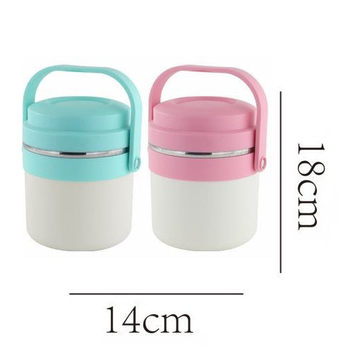 Portavivande Thermos Contenitore Porta Pranzo Termico Acciaio Borsa Termica 1.6L