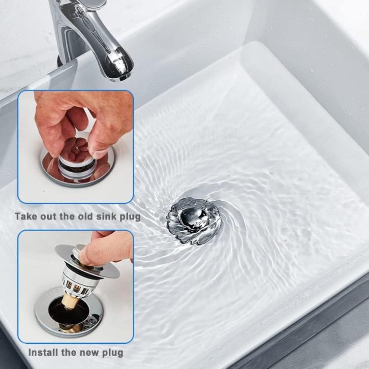 Tappo Di Scarico Pop Up Lavandino Bagno Bidet Universale Vasca Lavabo 26-42Mm