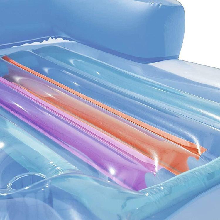 BESTWAY POLTRONA GONFIABILE MATERASSINO PISCINA MARE PORTABICCHIERE BLU O GRIGIO
