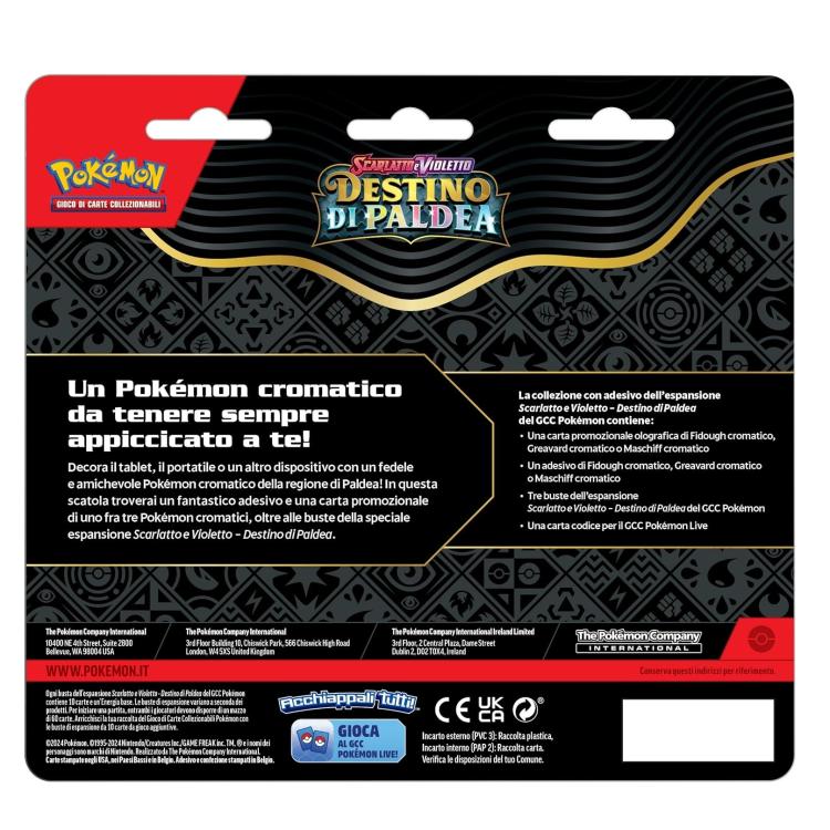 Pokemon Destino Di Paldea Collezione Con Adesivo Scarlatto E Violetto (Greavard)