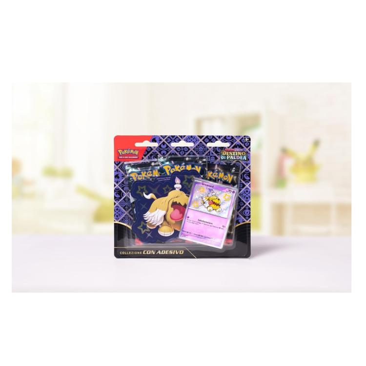 Pokemon Destino Di Paldea Collezione Con Adesivo Scarlatto E Violetto (Greavard)