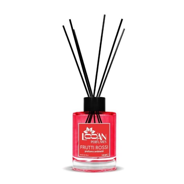 Looan Profumatore Ambiente Bastoncini 140Ml Diffusore Profumo Casa Frutti Rossi