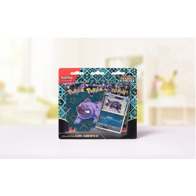 Pokemon Destino Di Paldea Collezione Con Adesivo Scarlatto E Violetto (Maschiff)