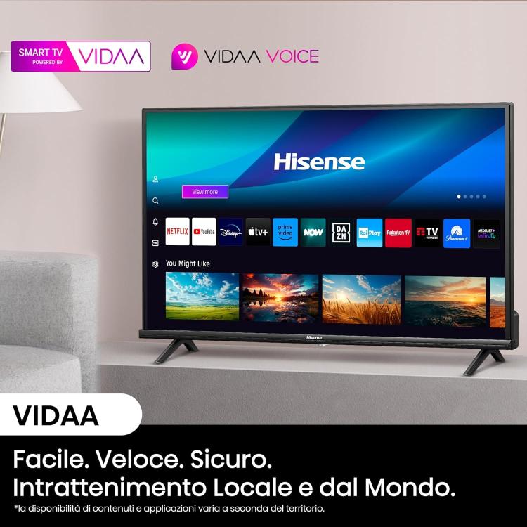 Hisense Smart Tv 32" Led Vidaa 32E43Nt Game Hd Led Android Wi-Fi Hdmi Usb Hdr
