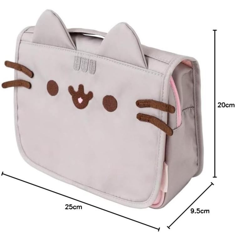 Pusheen Beauty Case Pieghevole Con Gancio Da Viaggio Pochette Borsello Borsa Bag