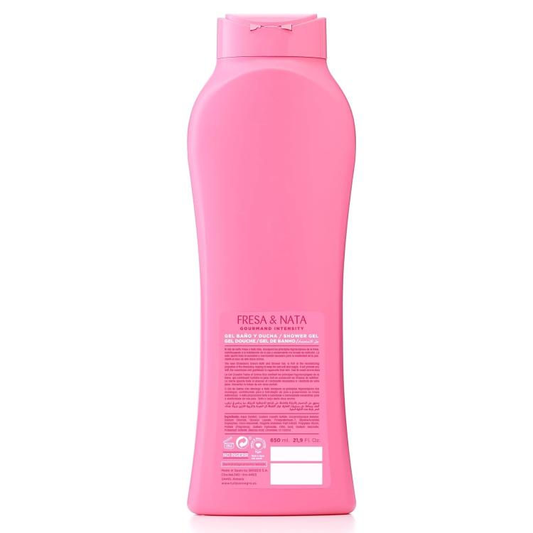 Tulipan Negro Shower Gel Bagno (Panna E Fragole Dolci) Bagnoschiuma Fucsia 650Ml