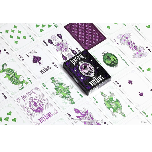 Bicycle - Disney (Disney Villains Green and Purple) Playing Cards - Mazzo di Carte da Collezione, Poker, Magia e Cardistry basato sul famoso film di Animzione Disney Cattivi (1 Mazzo RANDOM)