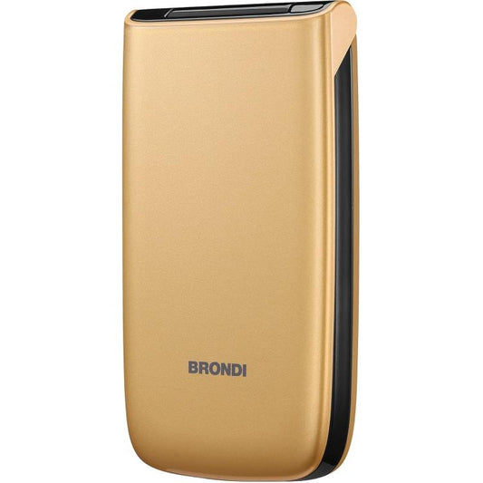 BRONDI MAGNUM 4 CELLULARE GSM FLIP MAXI DISPLAY DUAL SIM FOTOCAMERA 1.3MP ORO