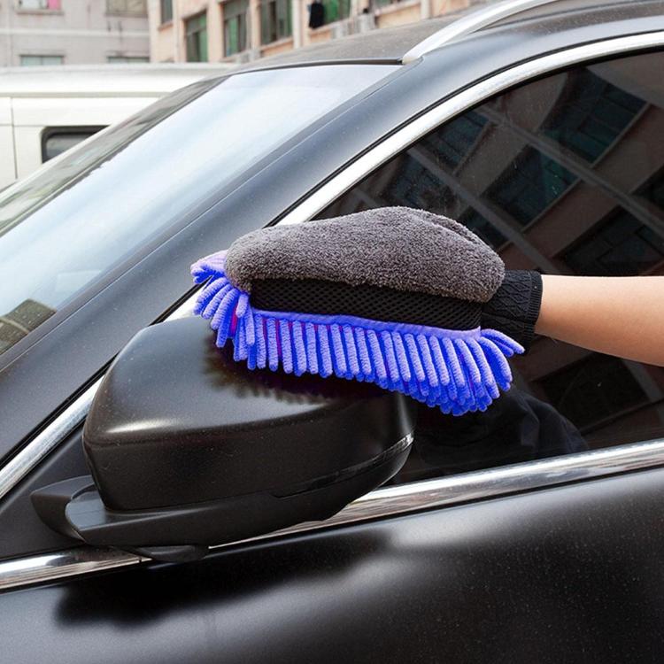 Guanto Panno Microfibra Spugna Double Face Per Lavaggio Auto Moto Elimina Sporco