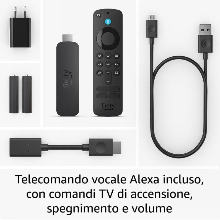 AMAZON FIRE TV STICK 4K TELECOMANDO VOCALE ALEXA BOX ANDROID (COMANDI PER LA TV)