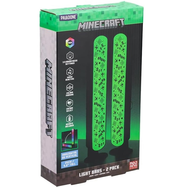 Paladone Minecraft Light Bars 2 Barre Luminose Rgb Lampada Da Tavolo Scrivania