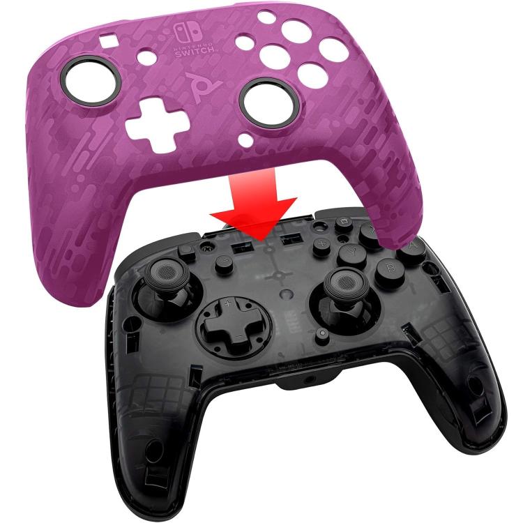 Pdp Controller Wired Nintendo Switch Con Cavo Cablato Faceoff Deluxe Audio Viola