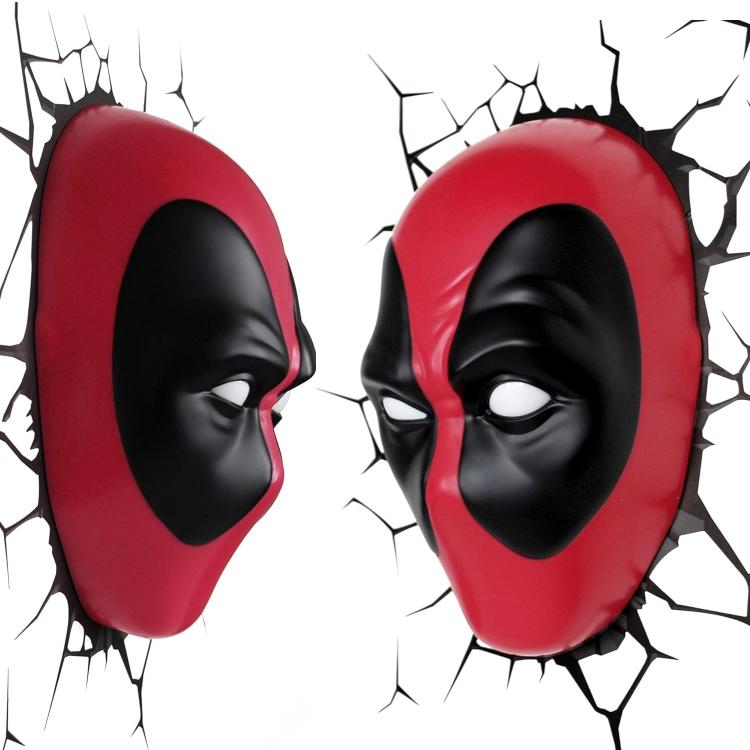 Marvel Lampada A Muro Decorativa - Deadpool 3D Deco Light Applique Led + Sticker