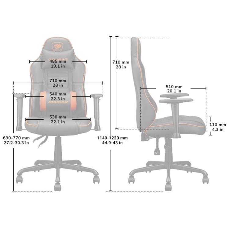 COUGAR FUSION SF SEDIA GAMING POLTRONA DA UFFICIO SPORTIVA RUOTE TESSUTO COMFORT