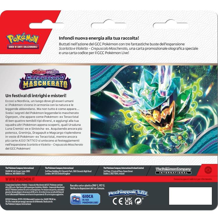 Pokemon Espansione 3 Buste Crepuscolo Mascherato Scarlatto Violetto It "Snorlax"