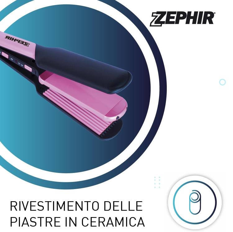 Zephir Piastra Per Capelli Larga Ceramica Liscio E Frisee 2In1 Lisciante Zhb742