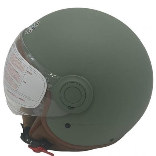 CASCO JET SIRIO MATT MOTO SCOOTER OMOLOGATO ECE VISIERA REMOVIBILE (VERDE tg.XL)