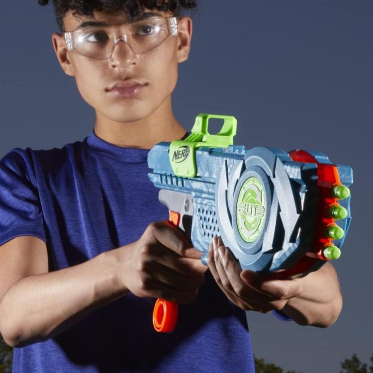 Hasbro - Nerf Elite 2.0 Flip-8 Pistola Giocattolo Fucile Motorizzato Spara Dardi