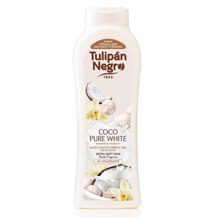 Tulipan Negro Shower Gel Bagno (Cocco Bianco Puro) Bagnoschiuma Bianco 650Ml