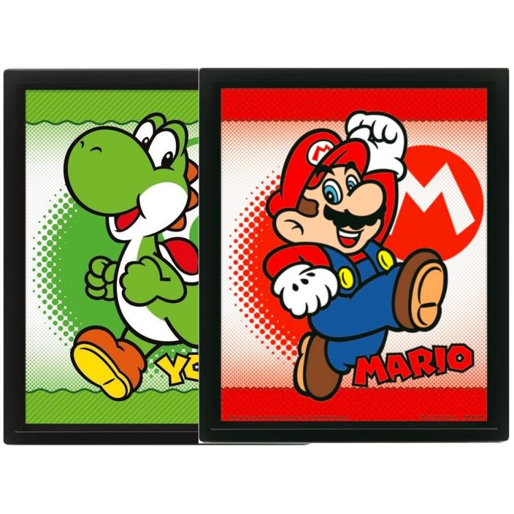 Pyramid - Super Mario Bros / Yoshi Flip Poster Framed 3D Lenticular Incorniciato