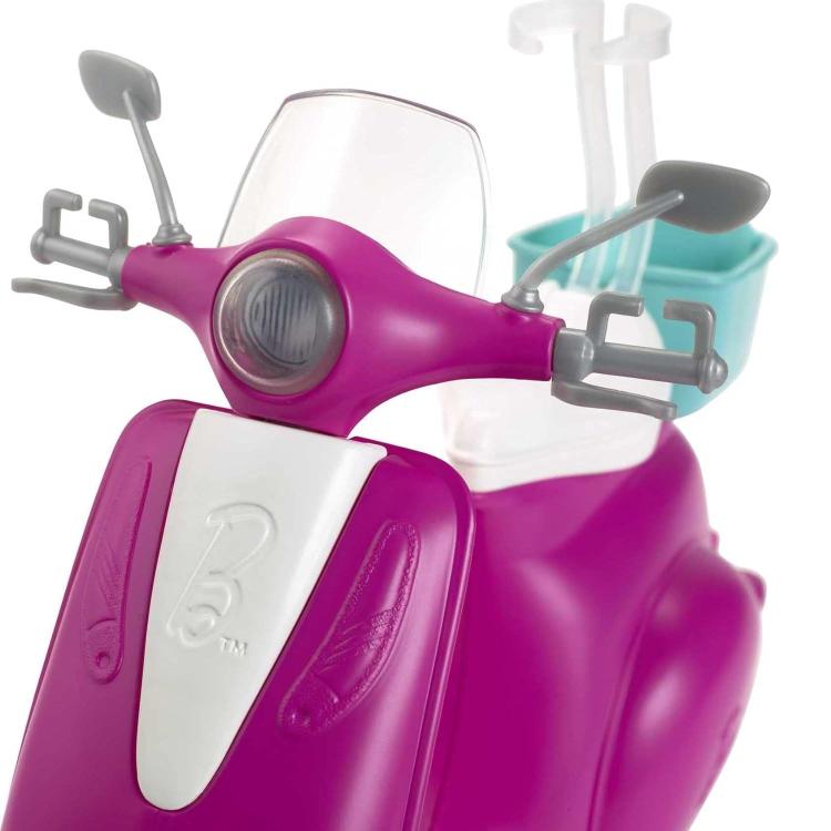 Mattel Barbie Bambola Barbie Bionda Con Scooter Rosa Vespa Giocattolo 3+ Gbk85